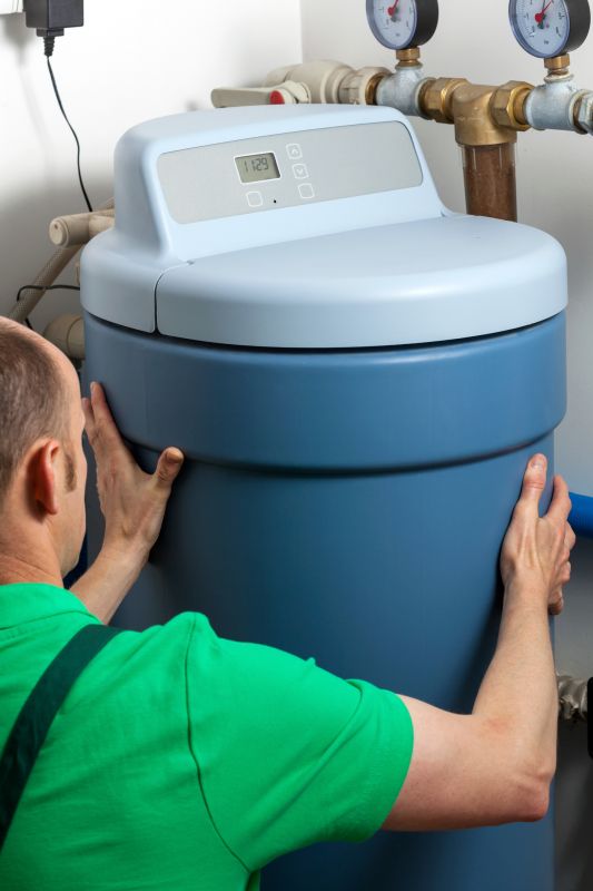 Water Softener System Being Installed